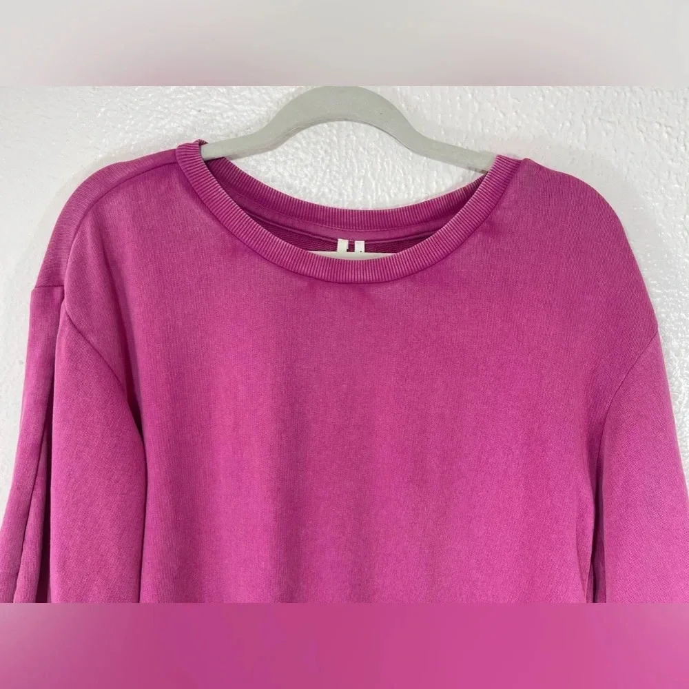Anthropologie Pink Round Neck 3/4 Sleeve Pullover Sweatshirt Women’s XS - Picture 2 of 11